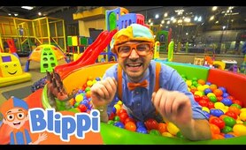 Learning With Blippi At Kinderland Indoor Playground For Kids | Educational Videos For Toddlers